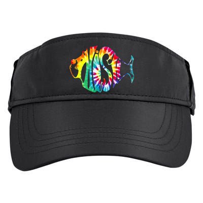 Tie-Dye Fish, Phish-Jam, Fishing Fisherman Adult Drive Performance Visor