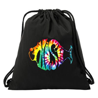 Tie-Dye Fish, Phish-Jam, Fishing Fisherman Drawstring Bag