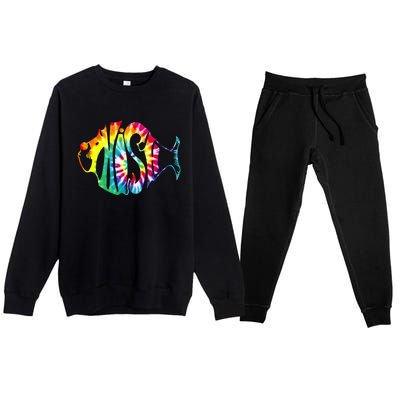 Tie-Dye Fish, Phish-Jam, Fishing Fisherman Premium Crewneck Sweatsuit Set