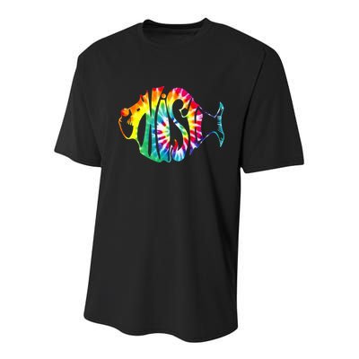 Tie-Dye Fish, Phish-Jam, Fishing Fisherman Youth Performance Sprint T-Shirt