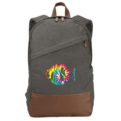 Tie-Dye Fish, Phish-Jam, Fishing Fisherman Cotton Canvas Backpack