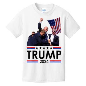 Trump Fist Pump Shot At Trump 2024 Trump Survives Rally Kids T-Shirt