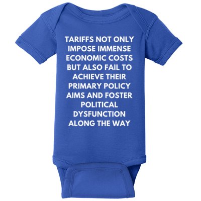 Tariffs Foster Political Dysfunction - Donald J Trump Baby Bodysuit