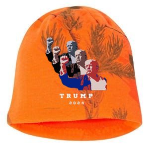 Trump For President 2024 Election Fight Kati - Camo Knit Beanie