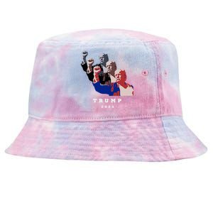 Trump For President 2024 Election Fight Tie-Dyed Bucket Hat