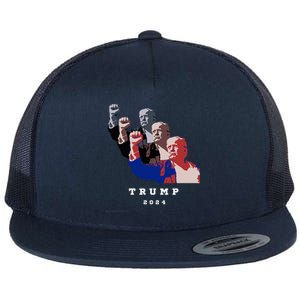 Trump For President 2024 Election Fight Flat Bill Trucker Hat