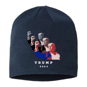 Trump For President 2024 Election Fight Sustainable Beanie