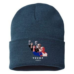 Trump For President 2024 Election Fight Sustainable Knit Beanie