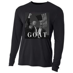 Trump Fist Pump Butler Rally Patriotic Goat Design Cooling Performance Long Sleeve Crew