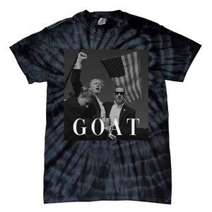 Trump Fist Pump Butler Rally Patriotic Goat Design Tie-Dye T-Shirt