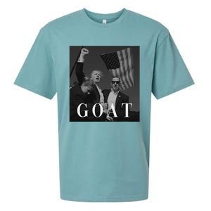 Trump Fist Pump Butler Rally Patriotic Goat Design Sueded Cloud Jersey T-Shirt