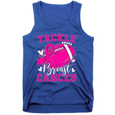 Tackle Football Pink Ribbon Breast Cancer Awareness Tank Top