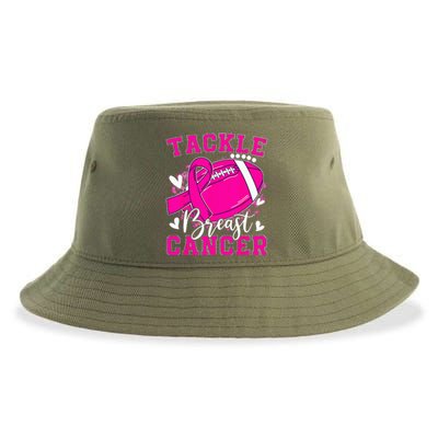 Tackle Football Pink Ribbon Breast Cancer Awareness Sustainable Bucket Hat