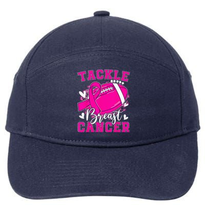 Tackle Football Pink Ribbon Breast Cancer Awareness 7-Panel Snapback Hat