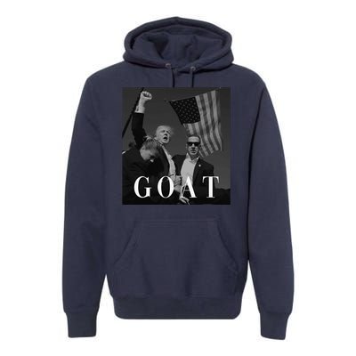 Trump Fist Pump Butler Rally Patriotic Goat Trump Premium Hoodie