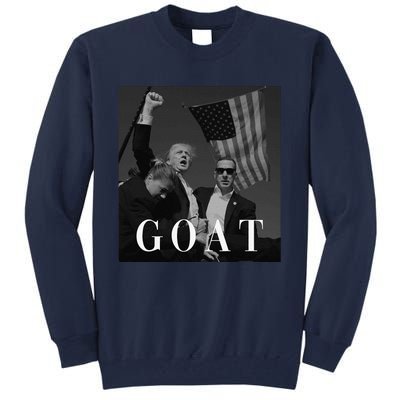 Trump Fist Pump Butler Rally Patriotic Goat Trump Tall Sweatshirt