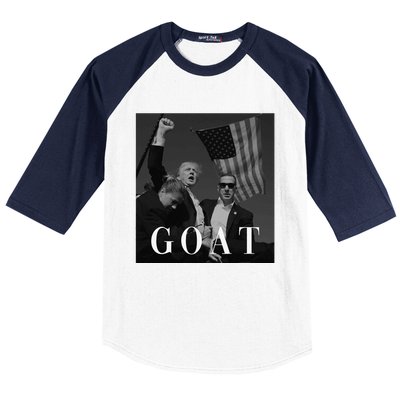 Trump Fist Pump Butler Rally Patriotic Goat Trump Baseball Sleeve Shirt