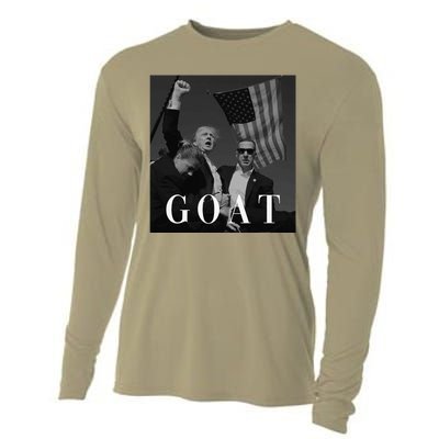 Trump Fist Pump Butler Rally Patriotic Goat Trump Cooling Performance Long Sleeve Crew