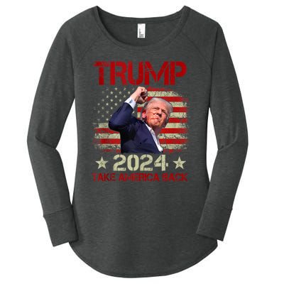 Trump Fist Pump Shot At Trump 2024 Trump Survives Rally Women's Perfect Tri Tunic Long Sleeve Shirt