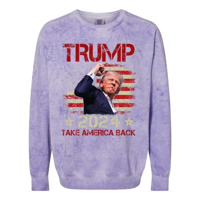 Trump Fist Pump Shot At Trump 2024 Trump Survives Rally Colorblast Crewneck Sweatshirt