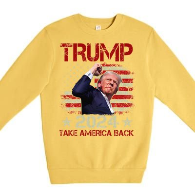 Trump Fist Pump Shot At Trump 2024 Trump Survives Rally Premium Crewneck Sweatshirt