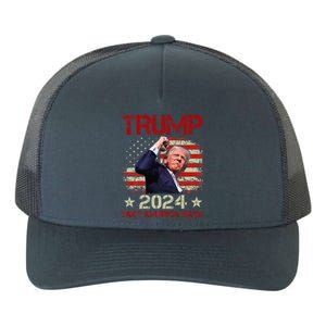 Trump Fist Pump Shot At Trump 2024 Trump Survives Rally Yupoong Adult 5-Panel Trucker Hat