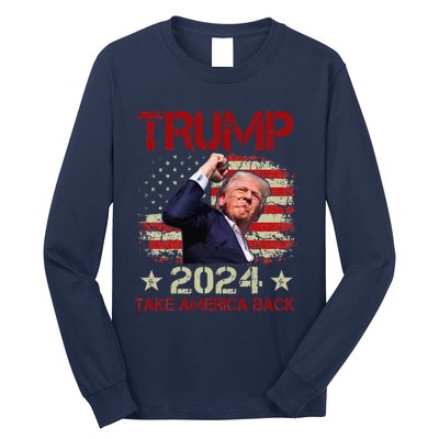 Trump Fist Pump Shot At Trump 2024 Trump Survives Rally Long Sleeve Shirt