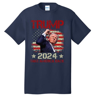 Trump Fist Pump Shot At Trump 2024 Trump Survives Rally Tall T-Shirt