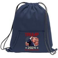 Trump Fist Pump Shot At Trump 2024 Trump Survives Rally Sweatshirt Cinch Pack Bag