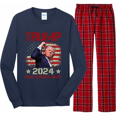 Trump Fist Pump Shot At Trump 2024 Trump Survives Rally Long Sleeve Pajama Set