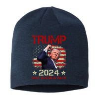 Trump Fist Pump Shot At Trump 2024 Trump Survives Rally Sustainable Beanie