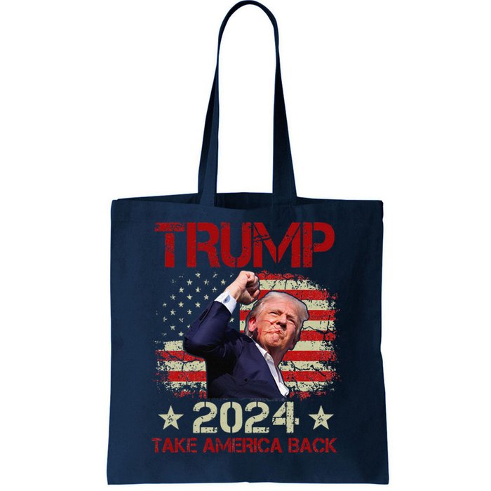 Trump Fist Pump Shot At Trump 2024 Trump Survives Rally Tote Bag