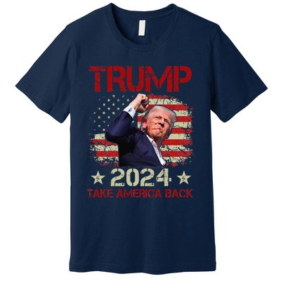 Trump Fist Pump Shot At Trump 2024 Trump Survives Rally Premium T-Shirt