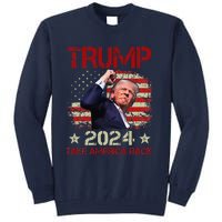 Trump Fist Pump Shot At Trump 2024 Trump Survives Rally Tall Sweatshirt