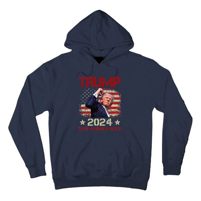 Trump Fist Pump Shot At Trump 2024 Trump Survives Rally Tall Hoodie