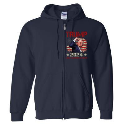 Trump Fist Pump Shot At Trump 2024 Trump Survives Rally Full Zip Hoodie