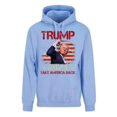 Trump Fist Pump Shot At Trump 2024 Trump Survives Rally Unisex Surf Hoodie