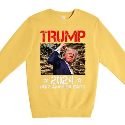 Trump Fist Pump Shot At Trump 2024 Trump Survives Rally Premium Premium Crewneck Sweatshirt