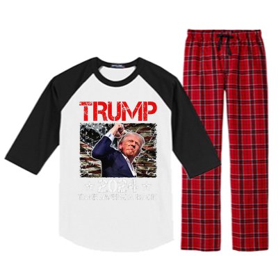 Trump Fist Pump Shot At Trump 2024 Trump Survives Rally Premium Raglan Sleeve Pajama Set