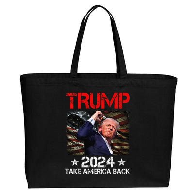 Trump Fist Pump Shot At Trump 2024 Trump Survives Rally Premium Cotton Canvas Jumbo Tote