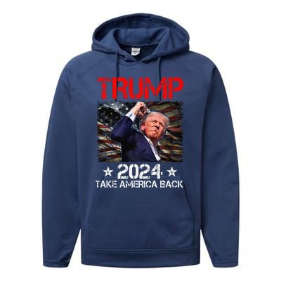 Trump Fist Pump Shot At Trump 2024 Trump Survives Rally Premium Performance Fleece Hoodie