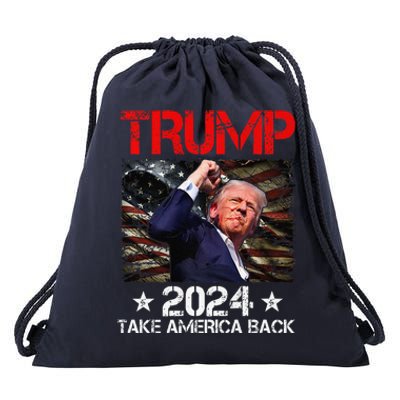 Trump Fist Pump Shot At Trump 2024 Trump Survives Rally Premium Drawstring Bag