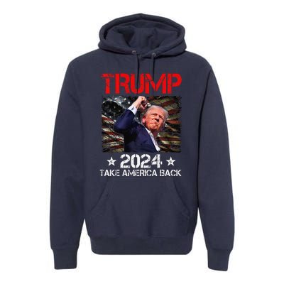 Trump Fist Pump Shot At Trump 2024 Trump Survives Rally Premium Premium Hoodie