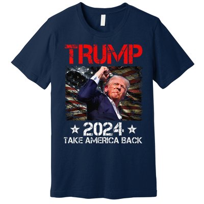 Trump Fist Pump Shot At Trump 2024 Trump Survives Rally Premium Premium T-Shirt