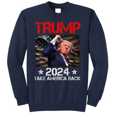 Trump Fist Pump Shot At Trump 2024 Trump Survives Rally Premium Tall Sweatshirt