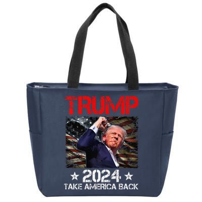 Trump Fist Pump Shot At Trump 2024 Trump Survives Rally Premium Zip Tote Bag