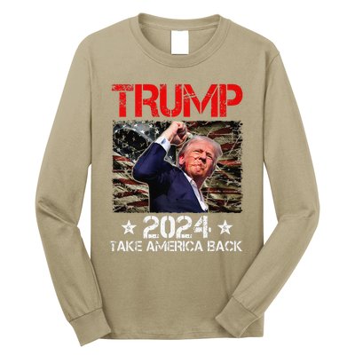 Trump Fist Pump Shot At Trump 2024 Trump Survives Rally Premium Long Sleeve Shirt