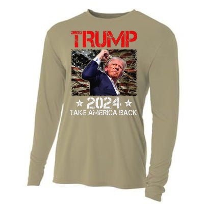 Trump Fist Pump Shot At Trump 2024 Trump Survives Rally Premium Cooling Performance Long Sleeve Crew