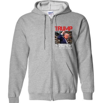 Trump Fist Pump Shot At Trump 2024 Trump Survives Rally Premium Full Zip Hoodie