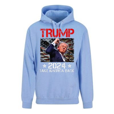 Trump Fist Pump Shot At Trump 2024 Trump Survives Rally Premium Unisex Surf Hoodie